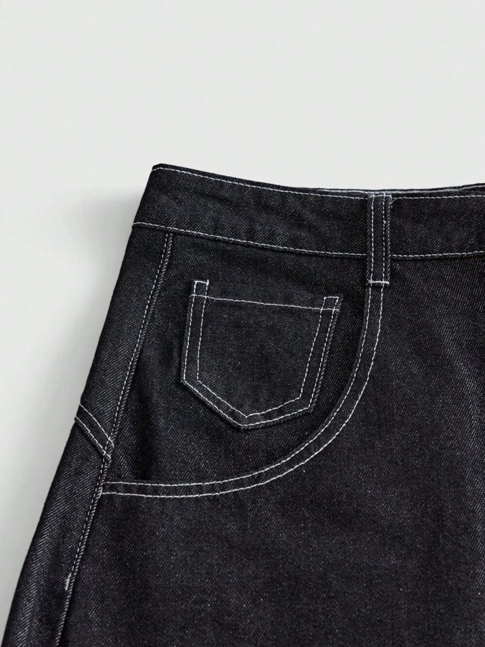Black Casual Men's Woven Loose Straight Leg Long Pants - Picture 6 of 6